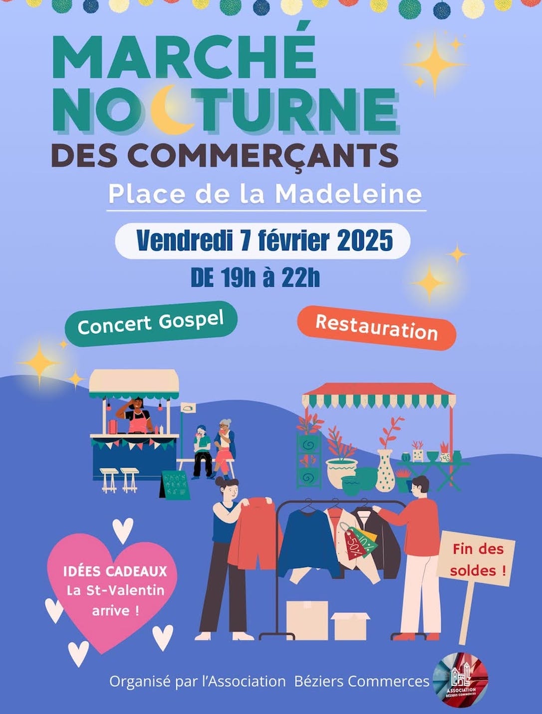 Marché nocturne des commerçants Béziers